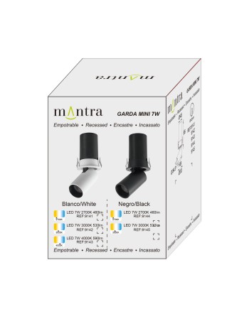 GARDA Mini * FOCO EMPOTRAR 7W 3000K NEGRO